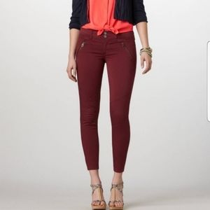 American Eagle Skinny Crop Stretch Moto Pants